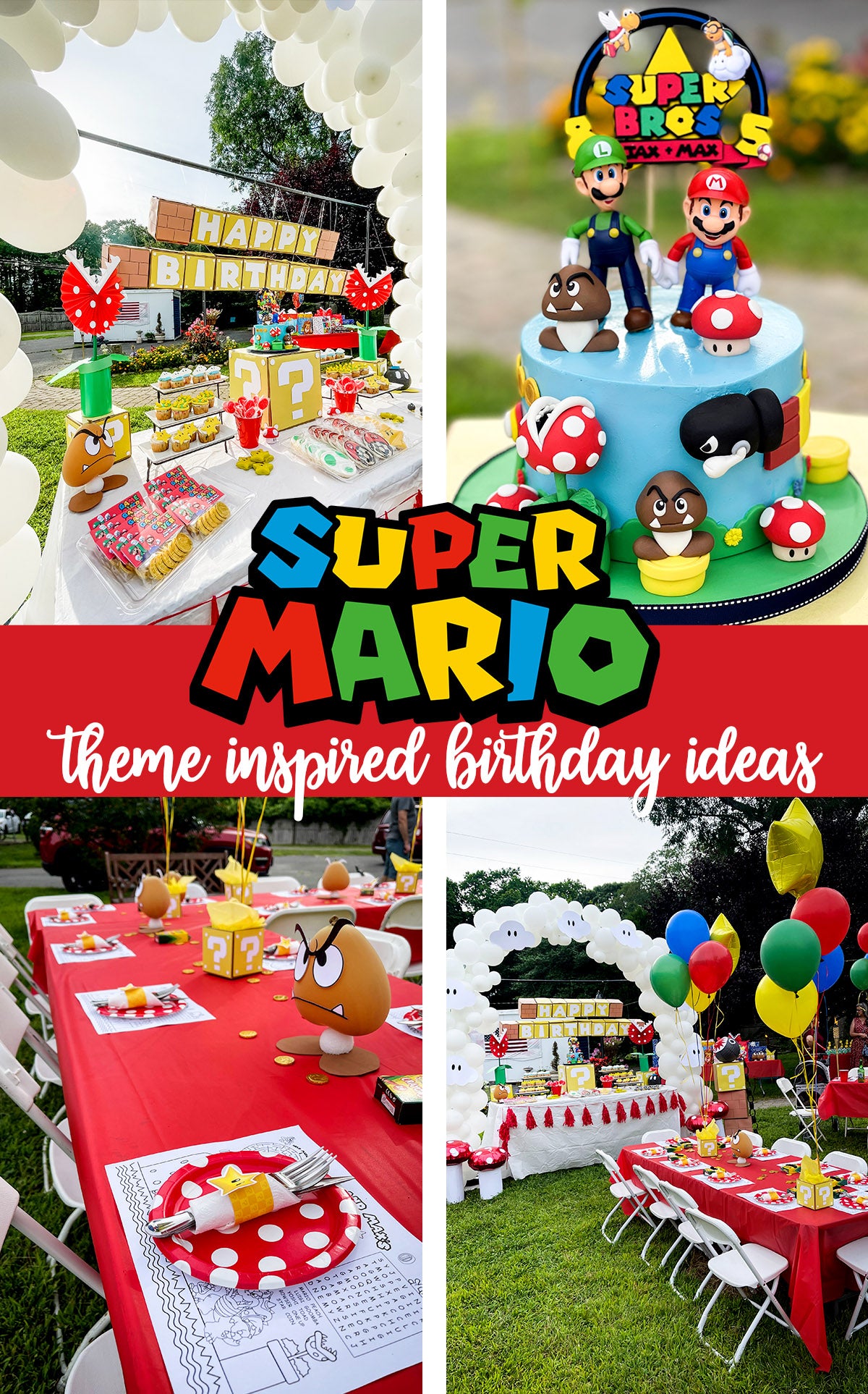 Super Mario Bros Happy Birthday Party Decorations Set