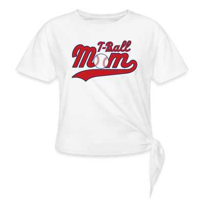 T-Ball Mom Knotted Women's Tee - white