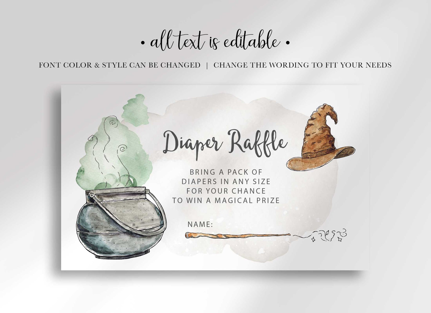 Wizard Baby Shower Diaper Raffle Invitation Insert Template – Helia Design Co. wizard-baby-shower-diaper-raffle-invitation-insert-template-helia-design-co