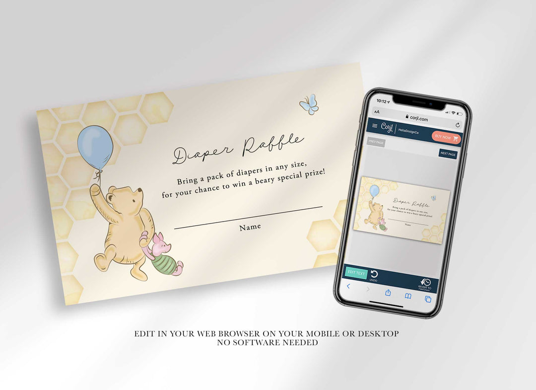 Winnie The Pooh Diaper Invitation Pooh Diaper Raffle Box Winnie The
