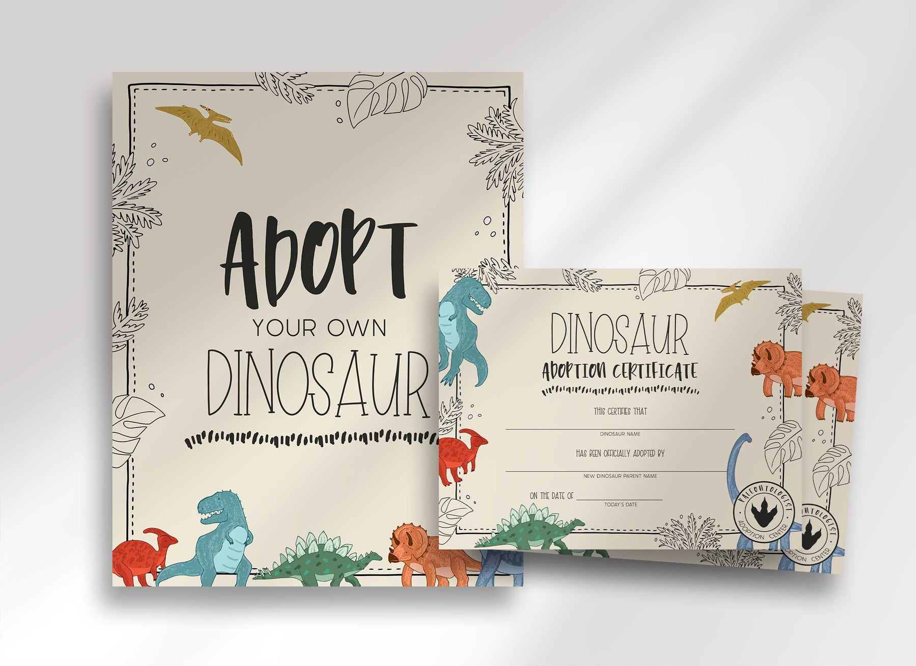 doodle-dinosaur-adopt-your-own-dinosaur-party-sign-adoption-certific-helia-design-co for Adopt A Dinosaur Sign Free Printable Doodle Dinosaur Adopt Your Own Dinosaur Party Sign + Adoption Certific – Helia Design Co. for Adopt A Dinosaur Sign Free Printable