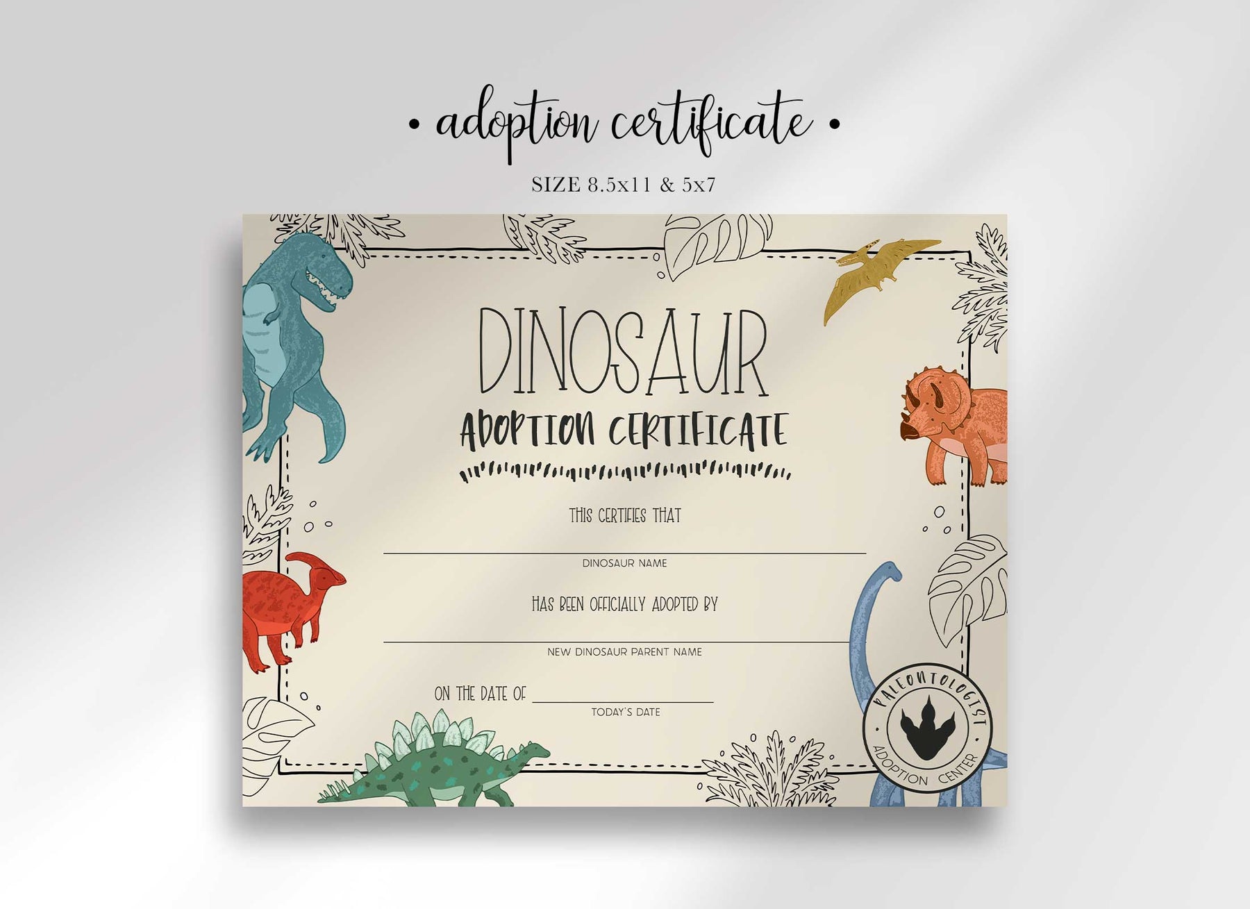 doodle-dinosaur-adopt-your-own-dinosaur-party-sign-adoption-certific-helia-design-co for Dinosaur Adoption Certificate Free Printable Doodle Dinosaur Adopt Your Own Dinosaur Party Sign + Adoption Certific – Helia Design Co. for Dinosaur Adoption Certificate Free Printable