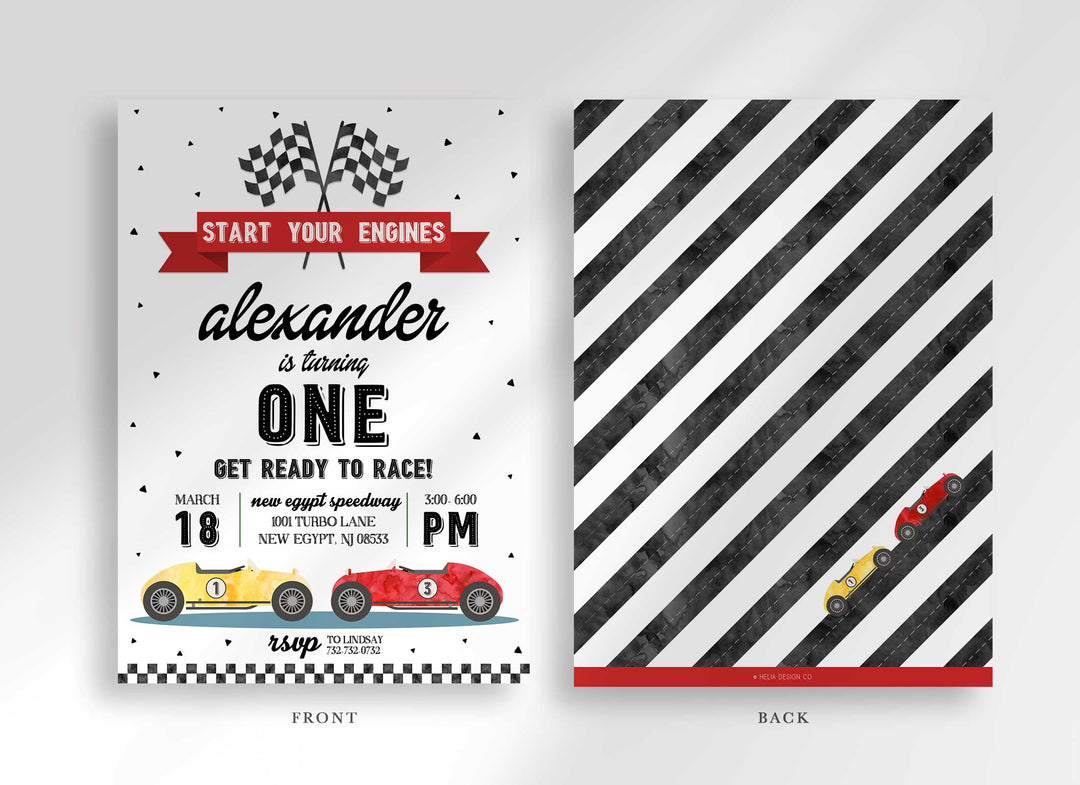 Race Car Birthday Invitations Template Kids Race Car Themed Birthday