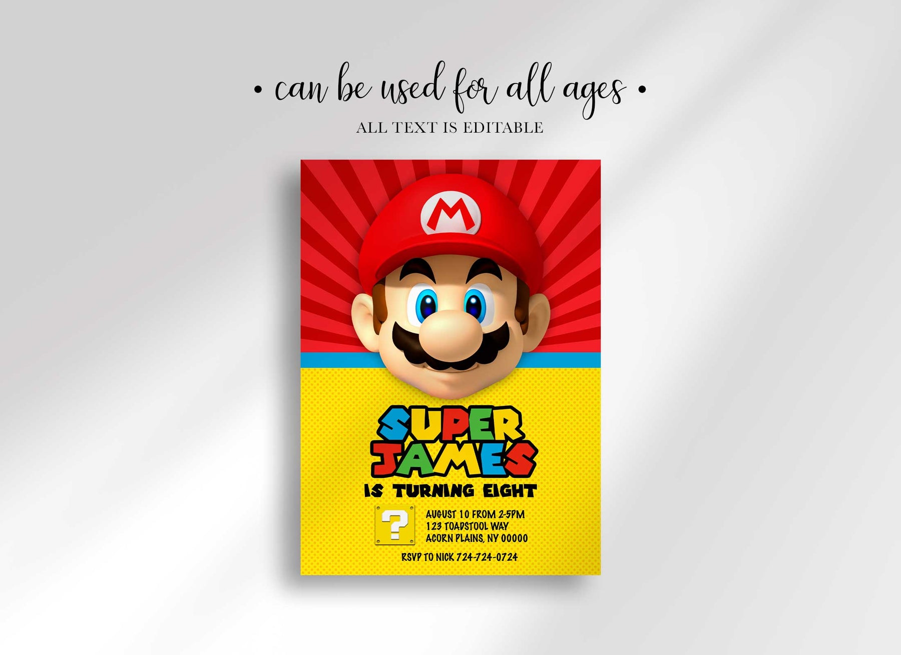 Free Printable Mario Invitation Template – FR…