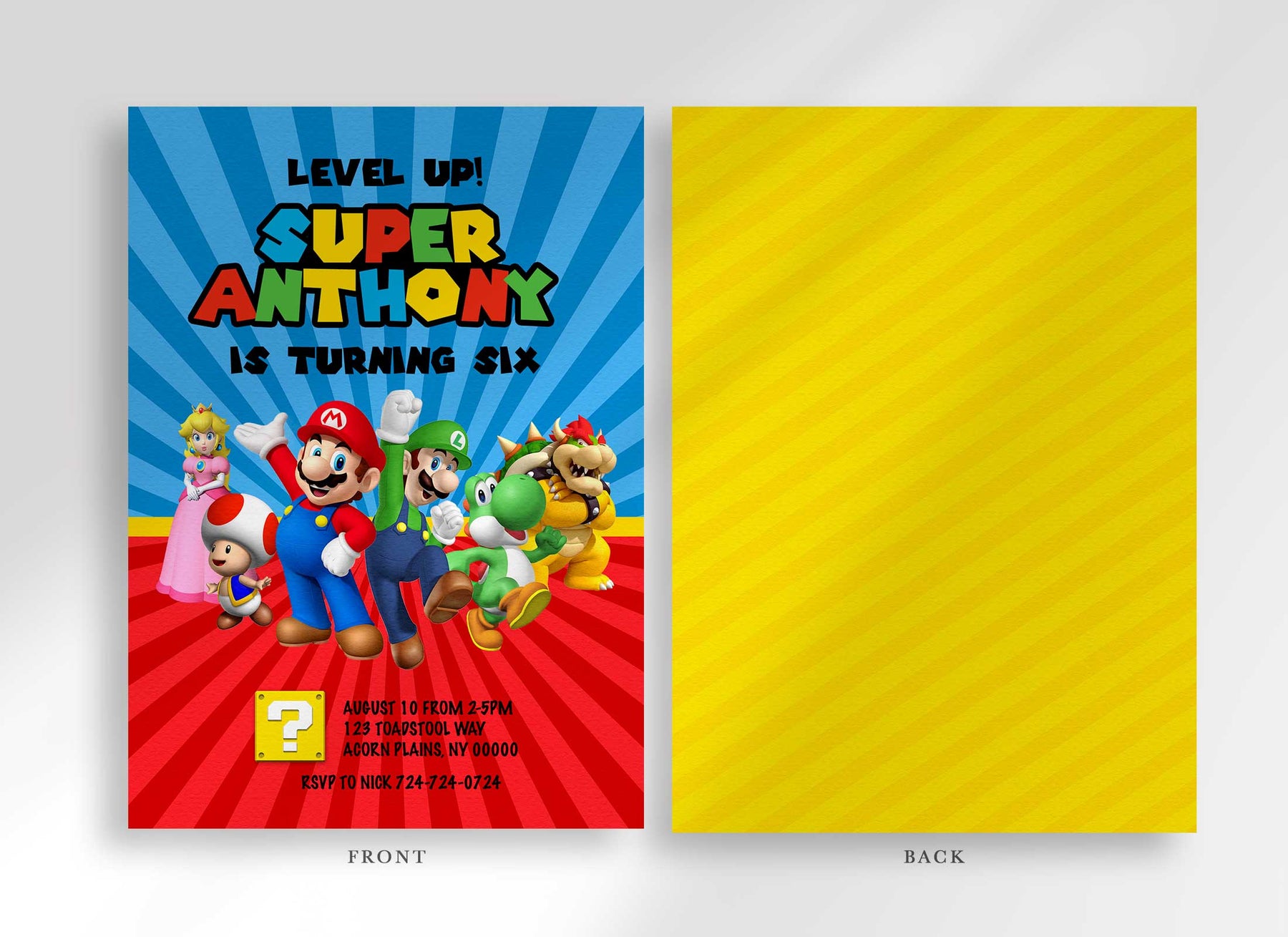 Free Printable Mario Invitation Template – FR…