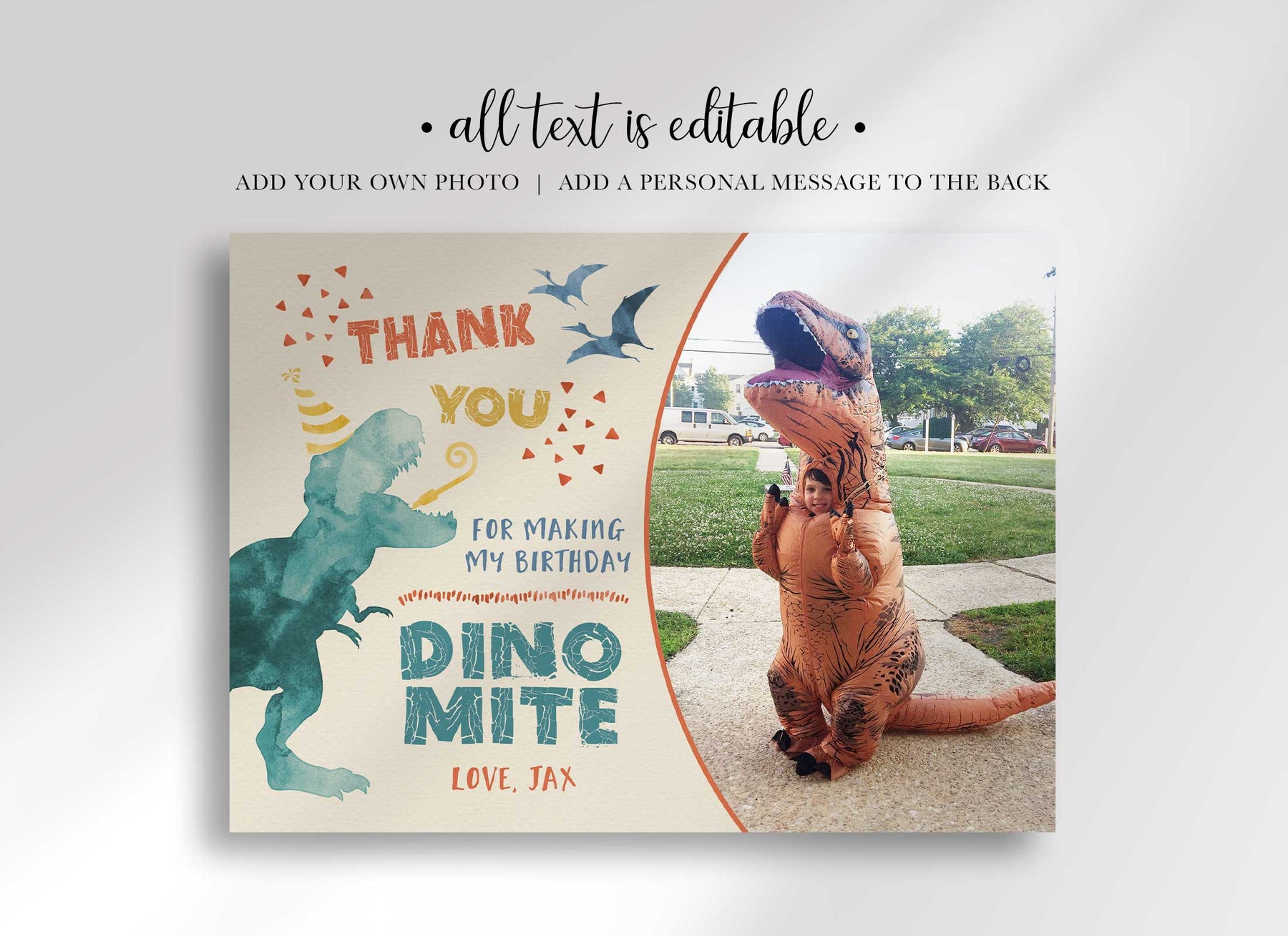 Dinosaur Birthday Thank You Card – Helia Design Co. dinosaur-birthday-thank-you-card-helia-design-co