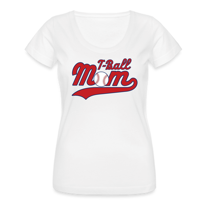 T-Ball Mom Scoop Neck Women's Tee - white