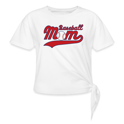 Baseball Mom Knotted Women's Tee - white